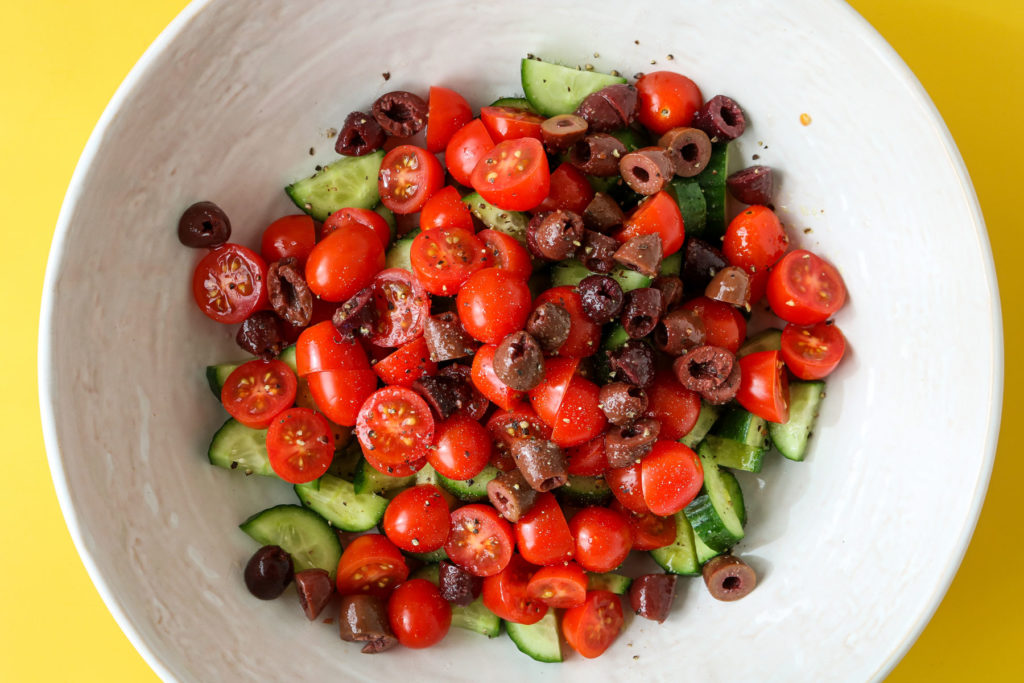 vegan greek pasta salad